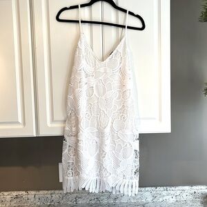 Express White Crochet Beach Coverup/Dress, Size M